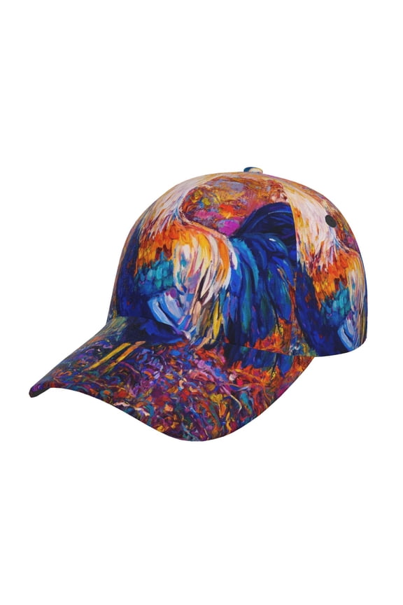 Original Classic Low Profile Hat Men Women Baseball Cap Dad Hat Adjustable Unconstructed Rooster Oil Painting Print Cap