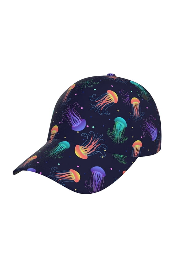 Original Classic Low Profile Hat Men Women Baseball Cap Dad Hat Adjustable Unconstructed Sea Jellyfish Print Cap