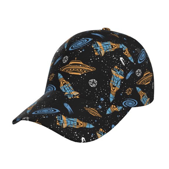 Naloa Original Classic Low Profile Hat Men Women Baseball Cap Dad Hat Adjustable Unconstructed Space Rocket Print Cap