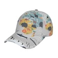 thumbnail image 1 of Naloa Original Classic Low Profile Hat Men Women Baseball Cap Dad Hat Adjustable Unconstructed The World Map with Cartoon Animals Print Cap, 1 of 9
