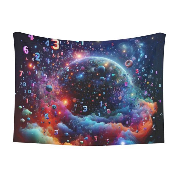 Naloa Outer Space Floating Numbers And Letters Dog Blanket, 3 Sizes Cat Blanket for Indoor Cats Large Medium Small Dog Gifts-Medium
