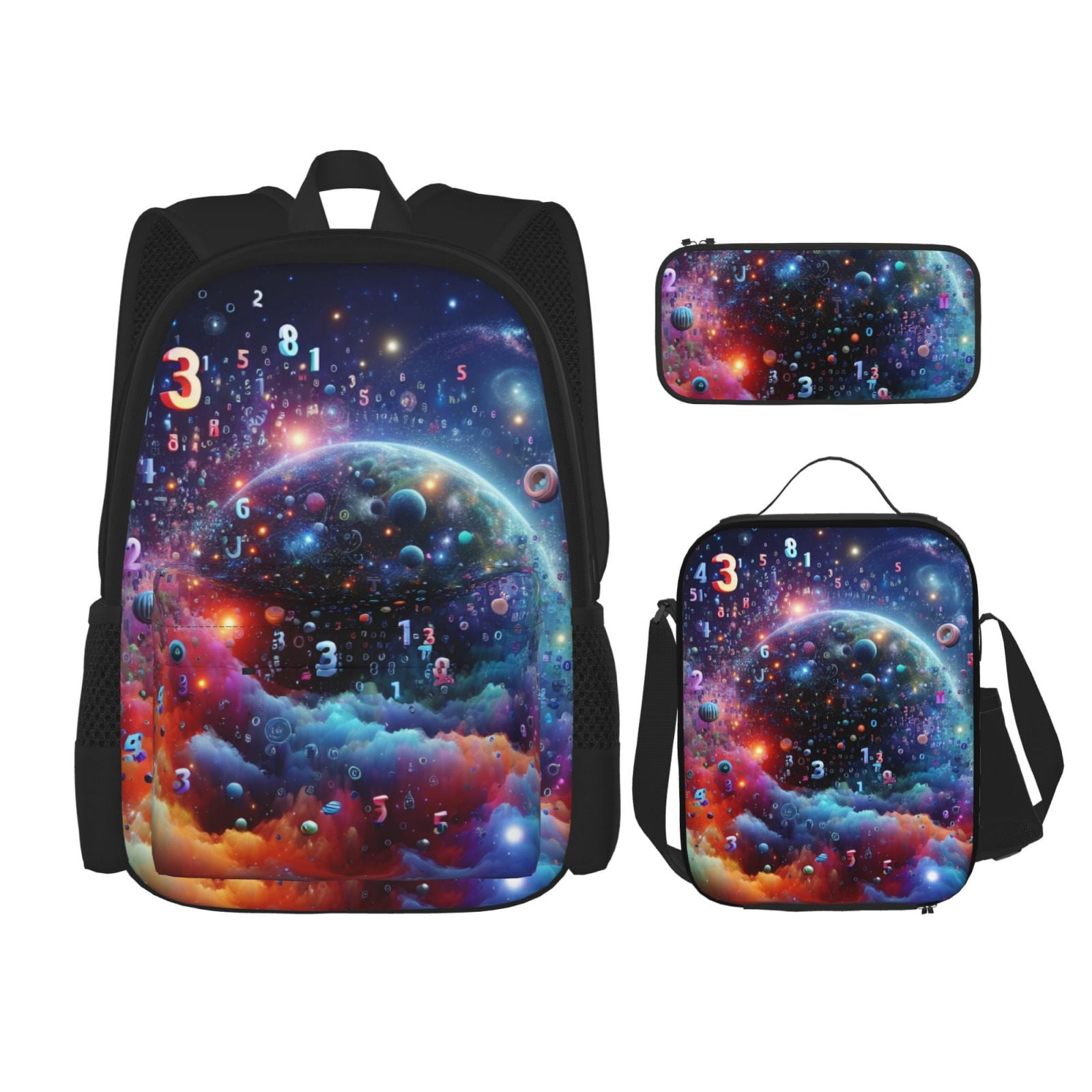 Naloa Outer Space Floating Numbers And Letters Print Large Capacity ...