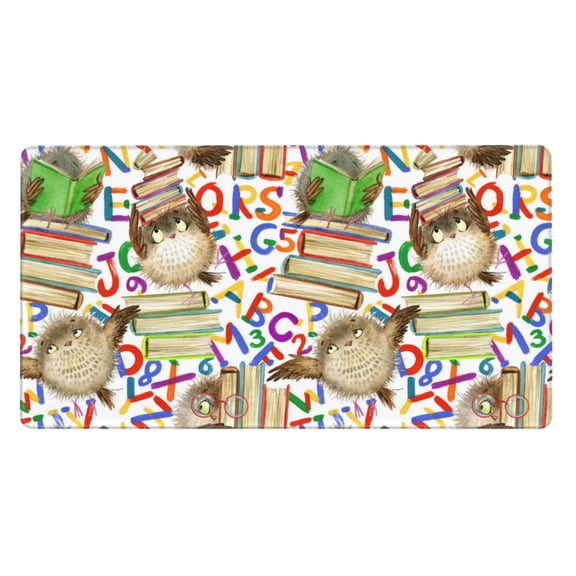 Naloa Owl Back To School Gaming Mouse Pad Large Mouse Mat Long Extended Desk Pad Non-Slip Rubber Mice Pads Stitched Edges Thin Pad (16x29.5 Inch)
