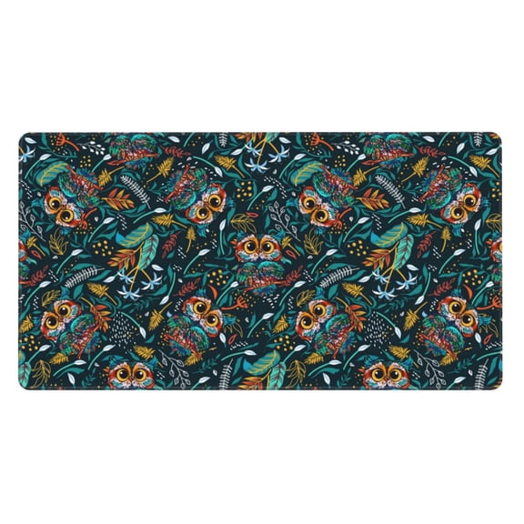 Naloa Owl Doodle Gaming Mouse Pad Large Mouse Mat Long Extended Desk Pad Non-Slip Rubber Mice Pads Stitched Edges Thin Pad (16x29.5 Inch)