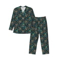 thumbnail image 1 of Naloa Owl Doodle Men’s Pajamas Set - Long Sleeve Button Down Sleep Shirt and Pajama Bottoms Sleepwear Set-XX-Large, 1 of 7