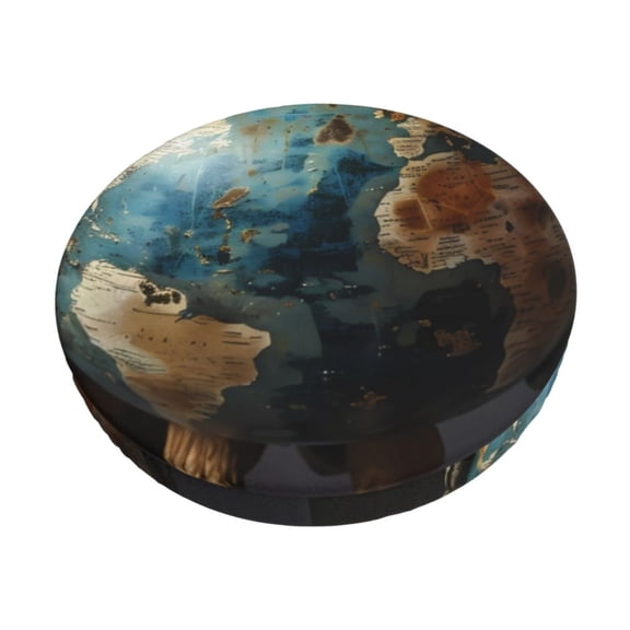 Naloa Owl Globe Sculpture Round Bar Stool Cushion Cover 12-14 inch, Fits Kitchen, Office, Restaurant Chairs - {sizeName}14 inch