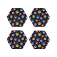 thumbnail image 1 of Naloa Owls And Hearts Leather Coasters for Drinks, Durable Drink Coasters 4 Set for Tabletop Protection, Luxurious Home Décor and Housewarming Gift ( {designName})Hexagon, 1 of 6
