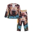 thumbnail image 1 of Naloa Painted Flower Puppy Pajamas for Women Set, Womens Pajama Sets, Lounge Sets for Women, 2pjs for Women-Medium, 1 of 7