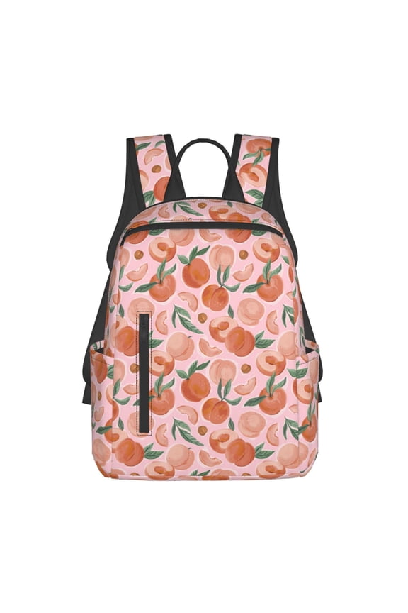 Painting Peach Print Lightweight DayBackpack Suitable for school, work, shopping, travel, etc.