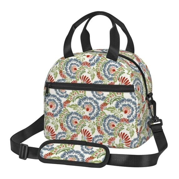 Naloa Paisley Floral 5 Print Lunch Bag for Women & Men Insulated Lunch Box or Cooler Lunch Tote Bags for Work, Travel, Outdoor