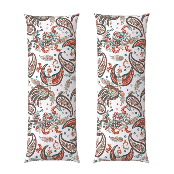 Naloa Paisley Floral Body Pillow Cover, Pillowcases with Hidden Zipper Breathable Long Pillow Case (Pillows are not included,20x54 inch)