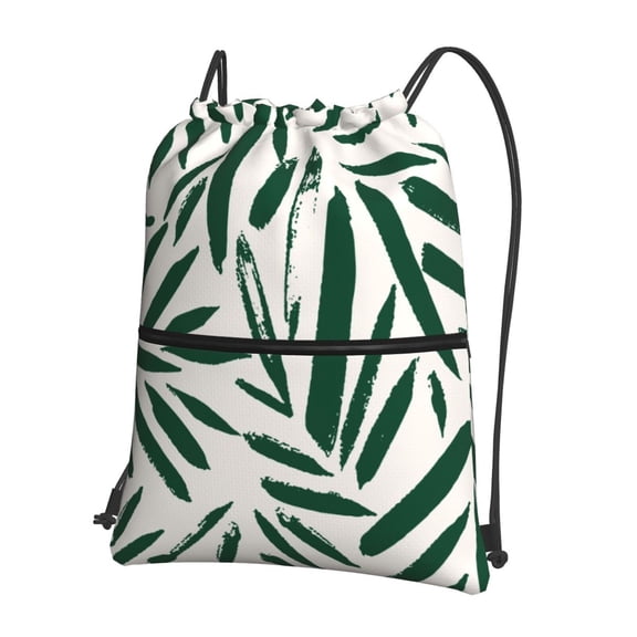 Naloa Palm Branch With Leaves Drawstring Backpack String Bag Cinch Water Resistant for Gym Shopping Sport Yoga