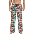 thumbnail image 1 of Naloa Palm Leaves Flamingo Pajama Pants Men, PJ Bottoms, Sleep & Lounge Pants-Large, 1 of 6