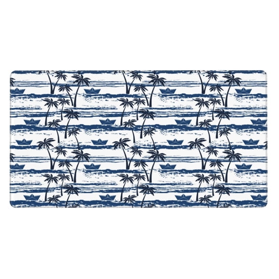 Naloa Palm Tree Gaming Mouse Pad Large Mouse Mat Long Extended Desk Pad Non-Slip Rubber Mice Pads Stitched Edges Thin Pad (16x29.5 Inch)