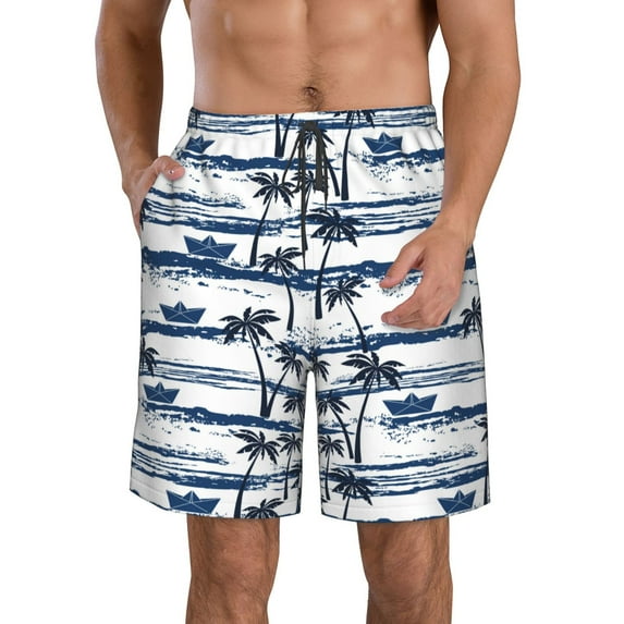 Naloa Palm Tree Men's Beach Shorts, Surfing shorts, Swim trunks, Quick Dry Swim Trunks for Surfing Beach Fun - XX-Large