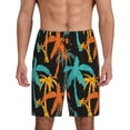 thumbnail image 1 of Naloa Palm Trees Men's Short Pajama Pants, Lounge Comfort Shorts with Elasticized Waistband and Side Pockets - XX-Large, 1 of 9