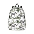 thumbnail image 1 of Naloa Palm Trees Zebra Canvas Backpack for Men Women Rucksack Casual Travel Daypack College Tote Satchel Bookbag for Teens-Medium, 1 of 7