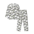 thumbnail image 1 of Naloa Palm Trees Zebra Men’s Pajamas Set - Long Sleeve Button Down Sleep Shirt and Pajama Bottoms Sleepwear Set-Small, 1 of 7