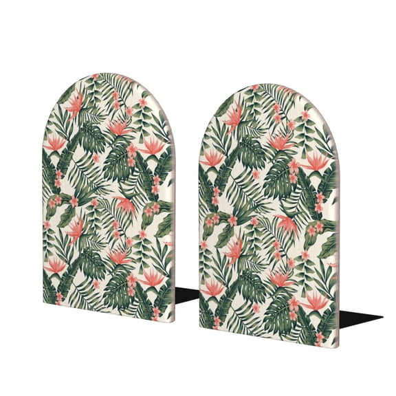 Naloa Palm Trees and Tropical 2 Pcs Bookend Large Capacity Office Book Ends for Home Office Library School Study Decoration