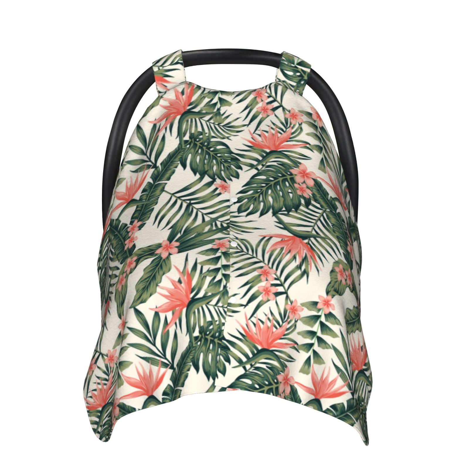 Naloa Palm Trees and Tropical Baby Car Seat Cover, Breathable Baby Carrier Cover, Multiuse Baby Carrier Cover & Nursing Breastfeeding Cover