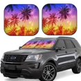 thumbnail image 1 of Naloa Palm Trees at Sunset 2 Piece Foldable Car Sun Shades, Car Windshield Sunshade, Front Window Sunshade for Car, Truck, SUV - Large, 1 of 7