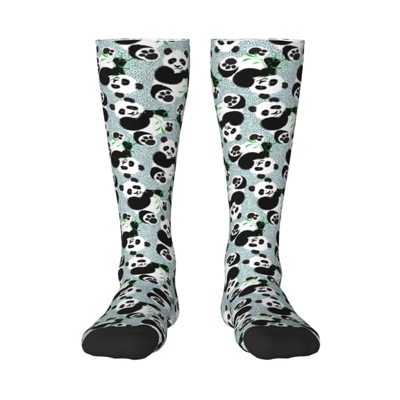 Naloa Panda And Eucalyptus Knee Socks, High Socks Long Stretchy Sock Women Knee High Stocking, Long Socks for Women