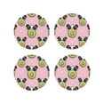 thumbnail image 1 of Naloa Panda Avocado Leather Coasters for Drinks, Durable Drink Coasters 4 Set for Tabletop Protection, Luxurious Home Décor and Housewarming Gift ( {designName})Round Shape, 1 of 6