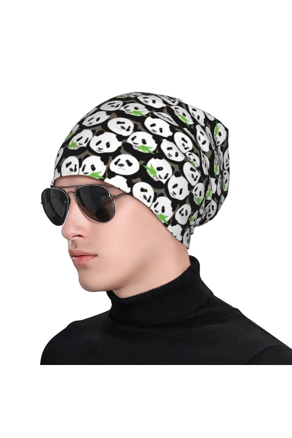 Panda Bear Soft Beanie Hat, Knit Beanie Daily Beanie in Fine Knit for Women Men Winter Travel, Outdoor