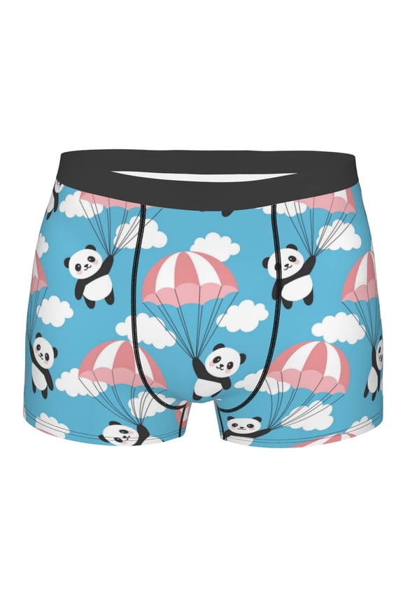 Panda Flying in the Sky Print Mens Underwear - Boxers for Men, Classic Briefs for Men