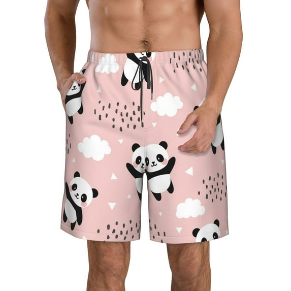 Naloa Panda Men's Beach Shorts, Surfing shorts, Swim trunks, Quick Dry Swim Trunks for Surfing Beach Fun - X-Large