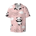 thumbnail image 1 of Naloa Panda Men's Loose Fit Cuban Collar Short-Sleeve Shirt with Button-down and Chest Pocket for Everyday Wear Outings - X-Large, 1 of 7
