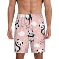 thumbnail image 1 of Naloa Panda Men's Short Pajama Pants, Lounge Comfort Shorts with Elasticized Waistband and Side Pockets - XX-Large, 1 of 9
