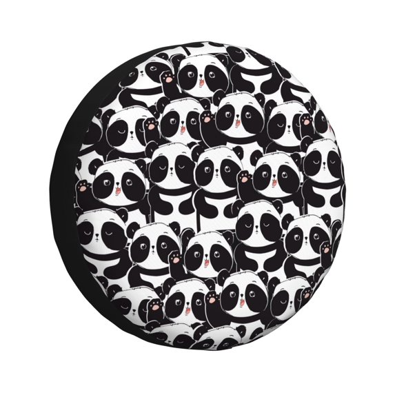 Naloa Panda PVC Leather Spare Tire Wheel Cover for Car Truck SUV Camper Trailer Universal Fit many size17 inch