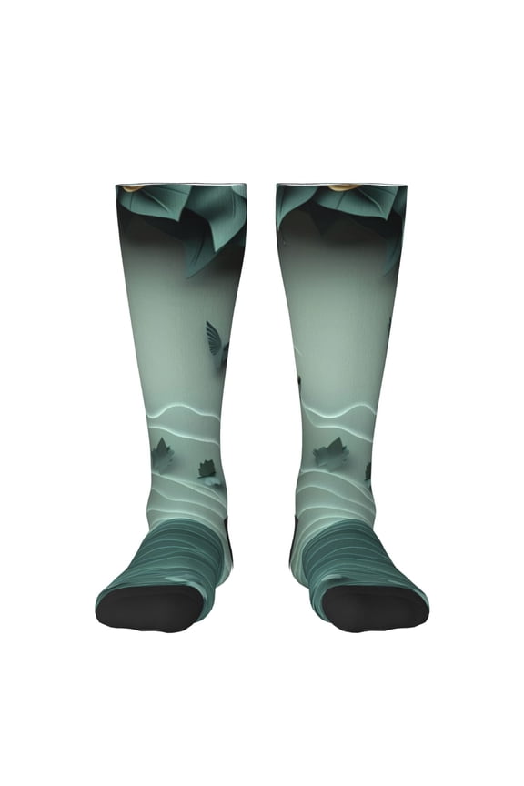 Paper Fox Crow Fantasy Knee Socks, High Socks Long Stretchy Sock Women Knee High Stocking, Long Socks for Women