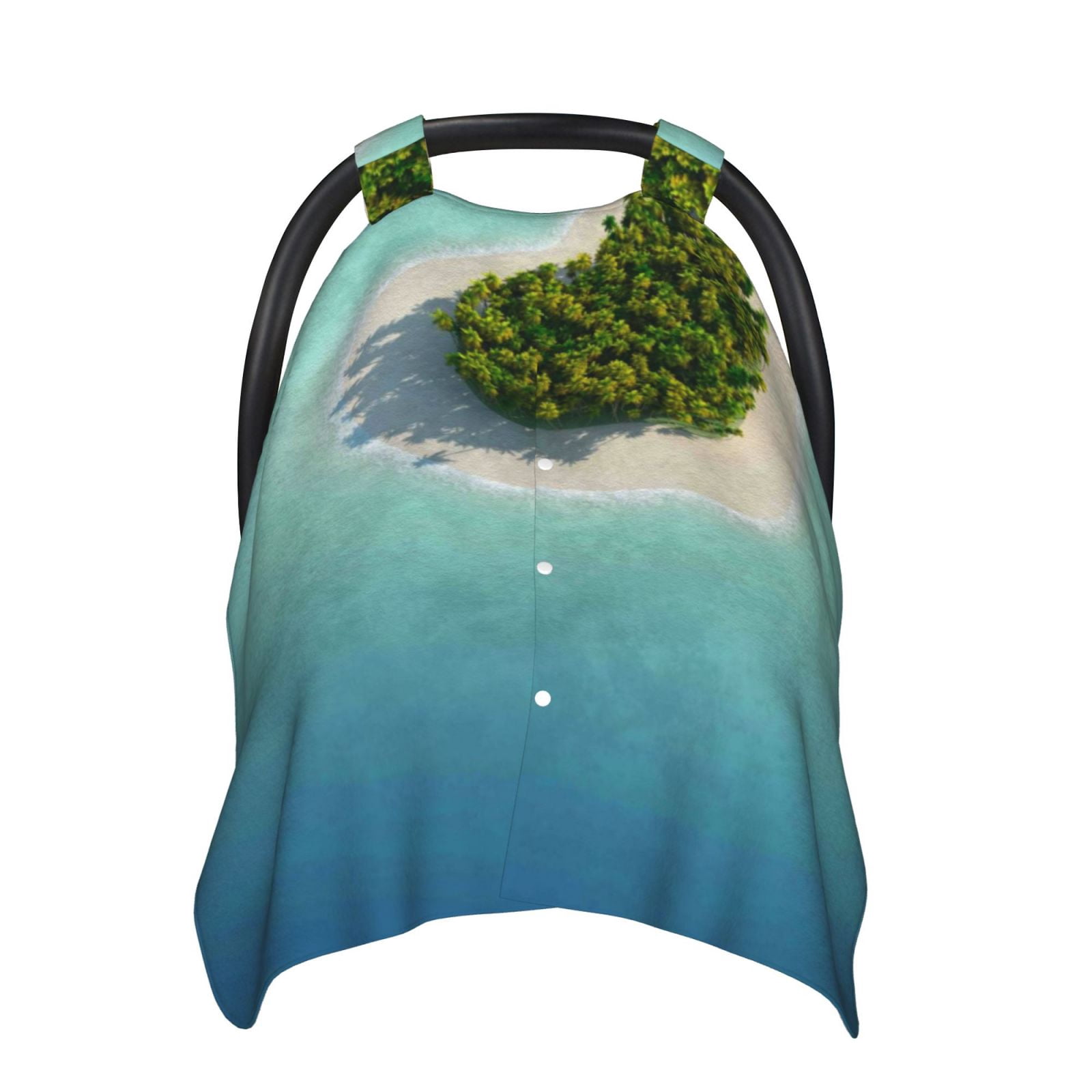 Naloa Paradise Island Baby Car Seat Cover, Breathable Baby Carrier Cover, Multiuse Baby Carrier Cover & Nursing Breastfeeding Cover