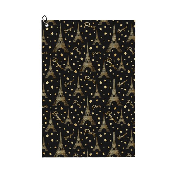 Naloa Paris Romantic Golf Towel Golf Gift for Men and Women Golf Towel with Carabiner Clip to Quickly Remove Mud, Dirt and Sweat