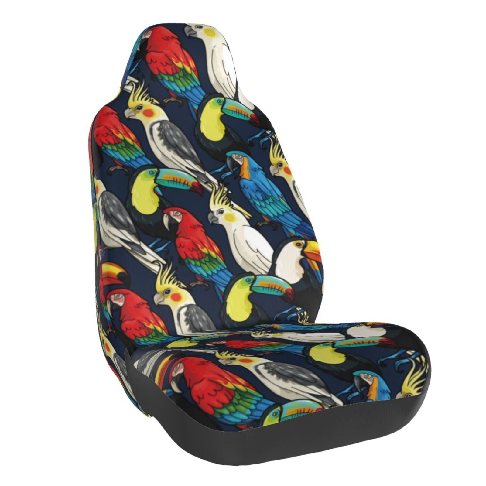 Naloa Parrot Car Seat Covers Universal Front Seat Coves for Car Accessories ,Padded Car Covers for Automotive, SUV, Truck, and Van