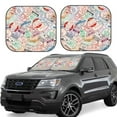thumbnail image 1 of Naloa Passport Stamp Print 2-Piece Windshield Sunshade,Foldable Car Front Window Sun Shades,for Most Sedans SUV Truck-Medium, 1 of 6