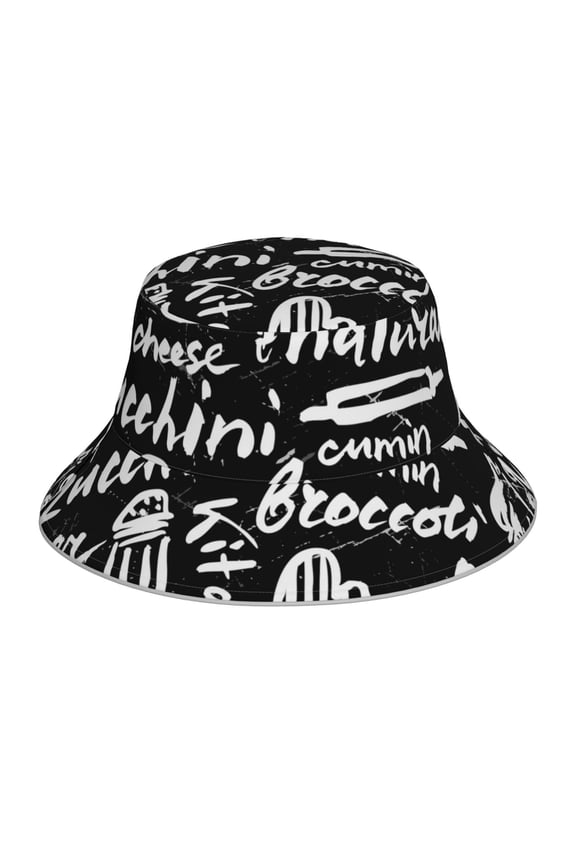 Pasta Bacon Reflective Double-Sided Bucket Hat, Sun Hat, Soft and Breathable for Gardening, Beaching, Camping, Hiking, Fishing