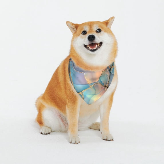 Naloa Pastel Abstract Fluid Art Dog Bandana Custom Dog Scarf Breathable Puppy Kerchief with Adjustable Bandana Bib for Dog and Cat-X-Large