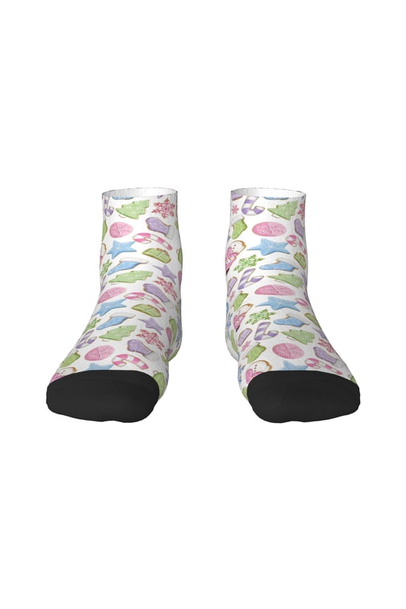 Pastel Christmas Cookies Ankle Socks for Women Non Slip Socks No Show Socks Classic Low Cut Casual Socks Casual Socks