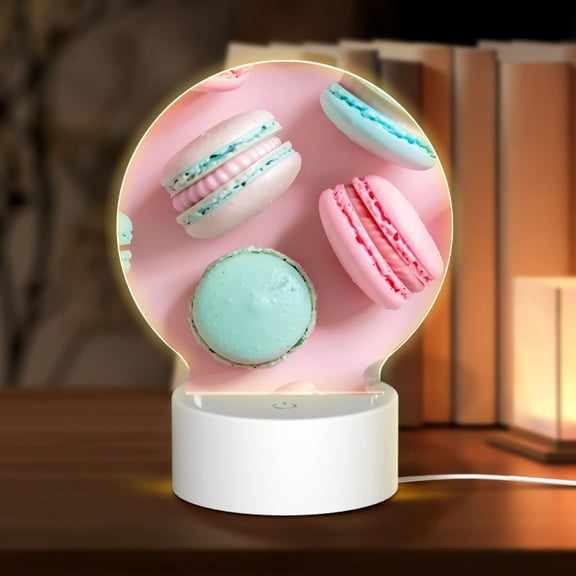 Naloa Pastel Macarons Delight Acrylic LED Night Light Custom LED Lights Personalized Nightlight Customized Gifts for Family Couples Friends