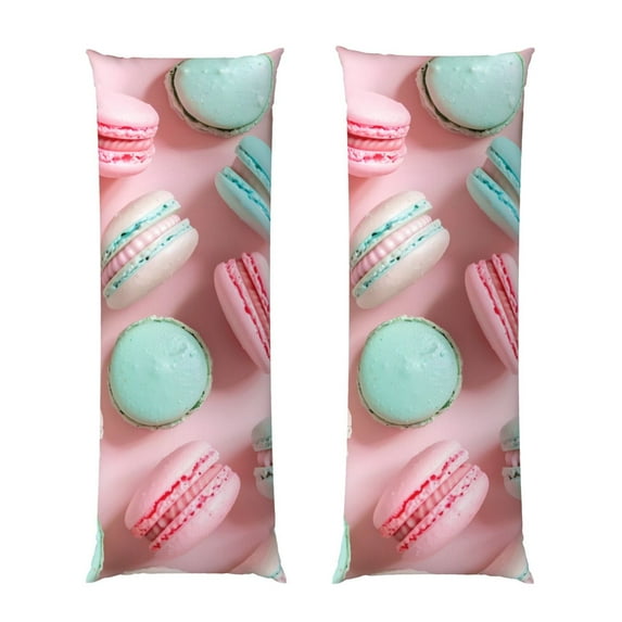 Naloa Pastel Macarons Delight Body Pillow Cover, Pillowcases with Hidden Zipper Breathable Long Pillow Case (Pillows are not included,20x54 inch)