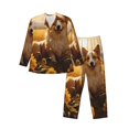 thumbnail image 1 of Naloa Pastoral Sunflower Corgi Men’s Pajamas Set - Long Sleeve Button Down Sleep Shirt and Pajama Bottoms Sleepwear Set-X-Large, 1 of 7