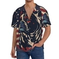 thumbnail image 1 of Naloa Patriotic Bulldog Art Men's Loose Fit Cuban Collar Short-Sleeve Shirt, Hawaiian Shirts, Mens Shirts Casual for Everyday Wear Outings-4X-Large, 1 of 5