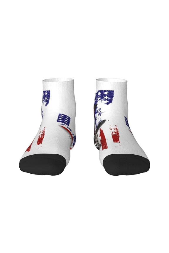 Patriotic Skull Art Ankle Socks for Women Non Slip Socks No Show Socks Classic Low Cut Casual Socks Casual Socks