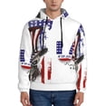 thumbnail image 1 of Naloa Patriotic Skull Art Men's Casual Hooded Collar Drawstring Hoodies Pullover Sweatshirts Casual Long Sleeve Shirts-X-Large, 1 of 7