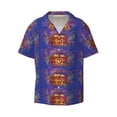 thumbnail image 1 of Naloa Peace And Love Men's Loose Fit Cuban Collar Short-Sleeve Shirt with Button-down and Chest Pocket for Everyday Wear Outings - XX-Large, 1 of 7