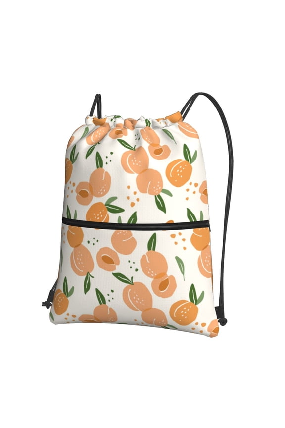 Peaches Drawstring Backpack String Bag Cinch Water Resistant for Gym Shopping Sport Yoga