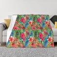 thumbnail image 1 of Naloa Peacock Feathers And Flowers Flannel Blankets - Thick and Warm Blanket for Winter, Soft Fuzzy Plush King Blanket for All Seasons50"x40", 1 of 6